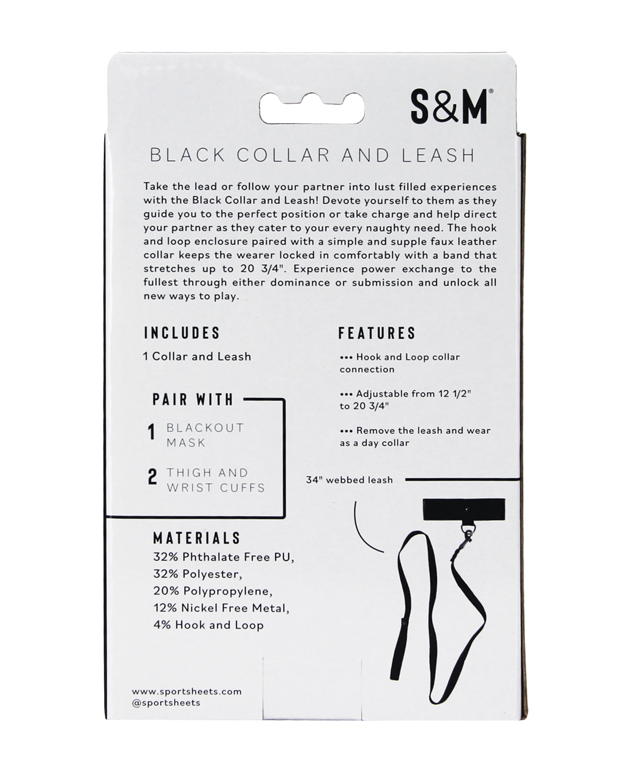 Sex & Mischief Leash & Collar - Black - Image 3