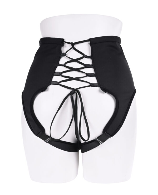 Sportsheets High Waisted Strap-On Corset - Black - Image 5