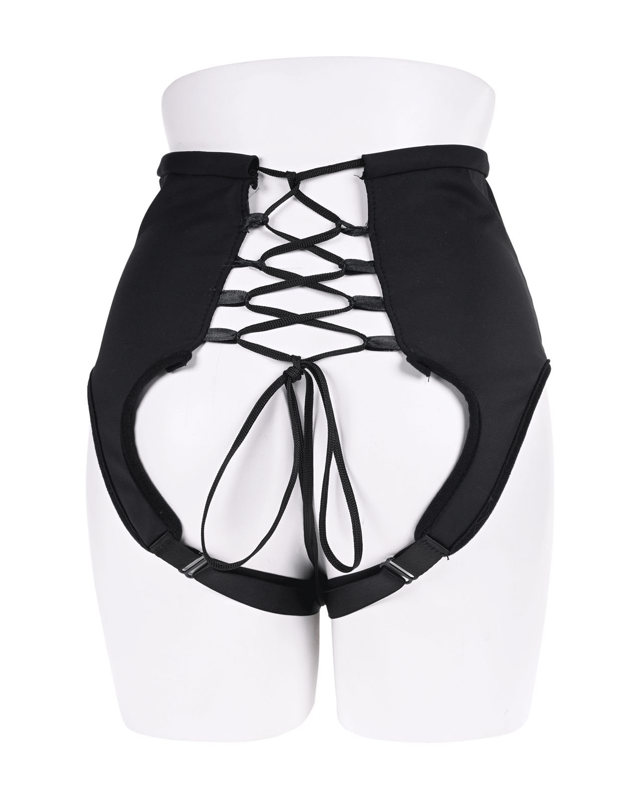 Sportsheets High Waisted Strap-On Corset - Black - Image 5