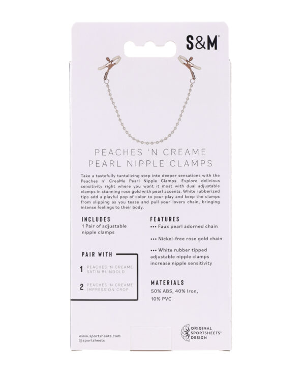 Sex & Mischief Peaches 'n CreaMe Pearl Nipple Clamps - Image 5