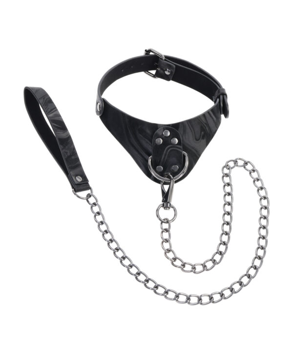 Sportsheets Velvet Noir Collar & Leash - Black - Image 2