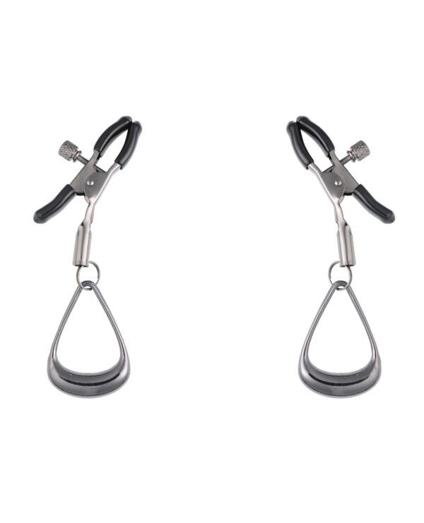 Sportsheets Velvet Noir Tuggable Nipple Clamps - Black - Image 2