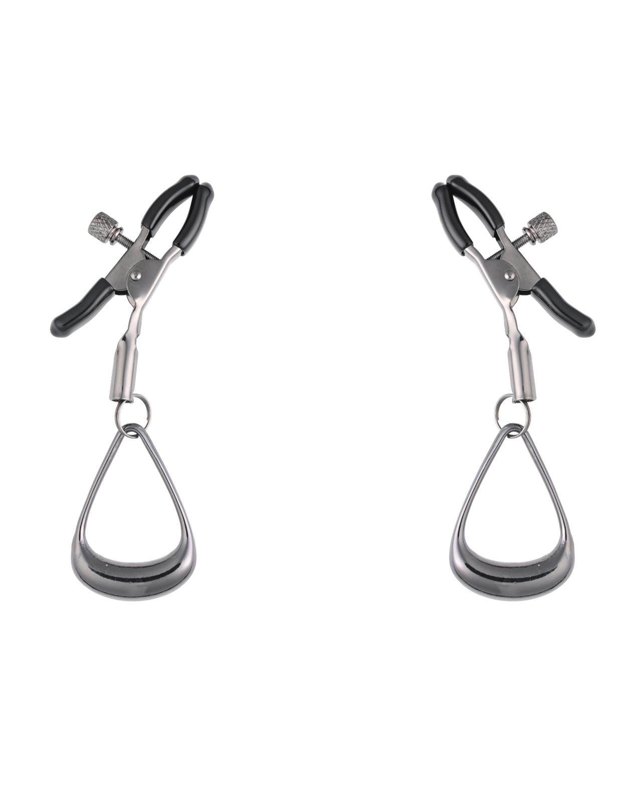 Sportsheets Velvet Noir Tuggable Nipple Clamps - Black - Image 2