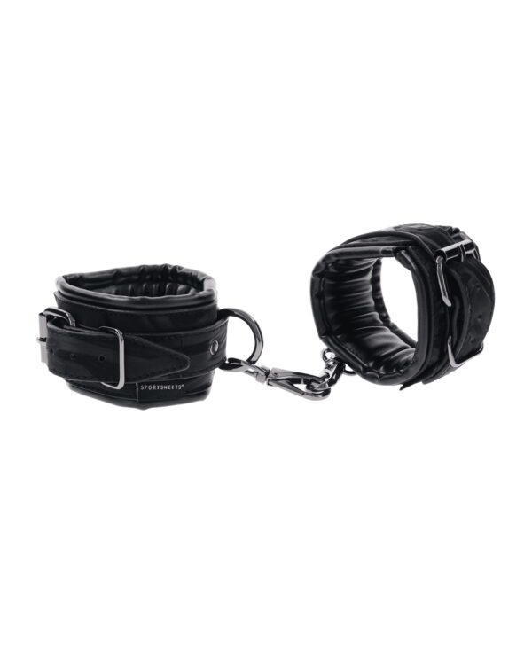 Sportsheets Velvet Noir Handcuffs - Black - Image 3