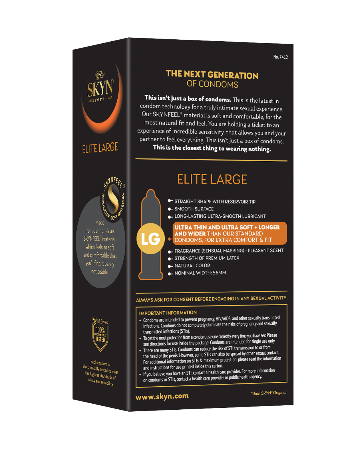 Lifestyles SKYN Elite Large Condoms - Box of 12 - Image 2
