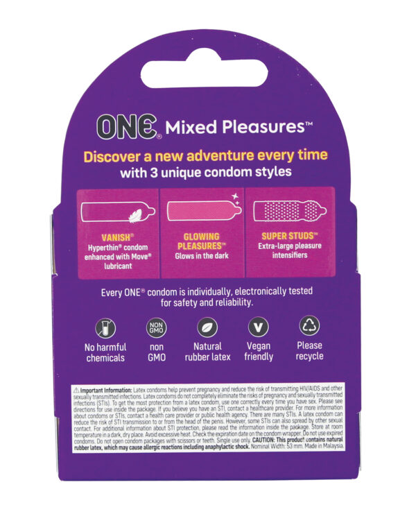 One Mixed Pleasures Condoms - Box of 3 - Image 2