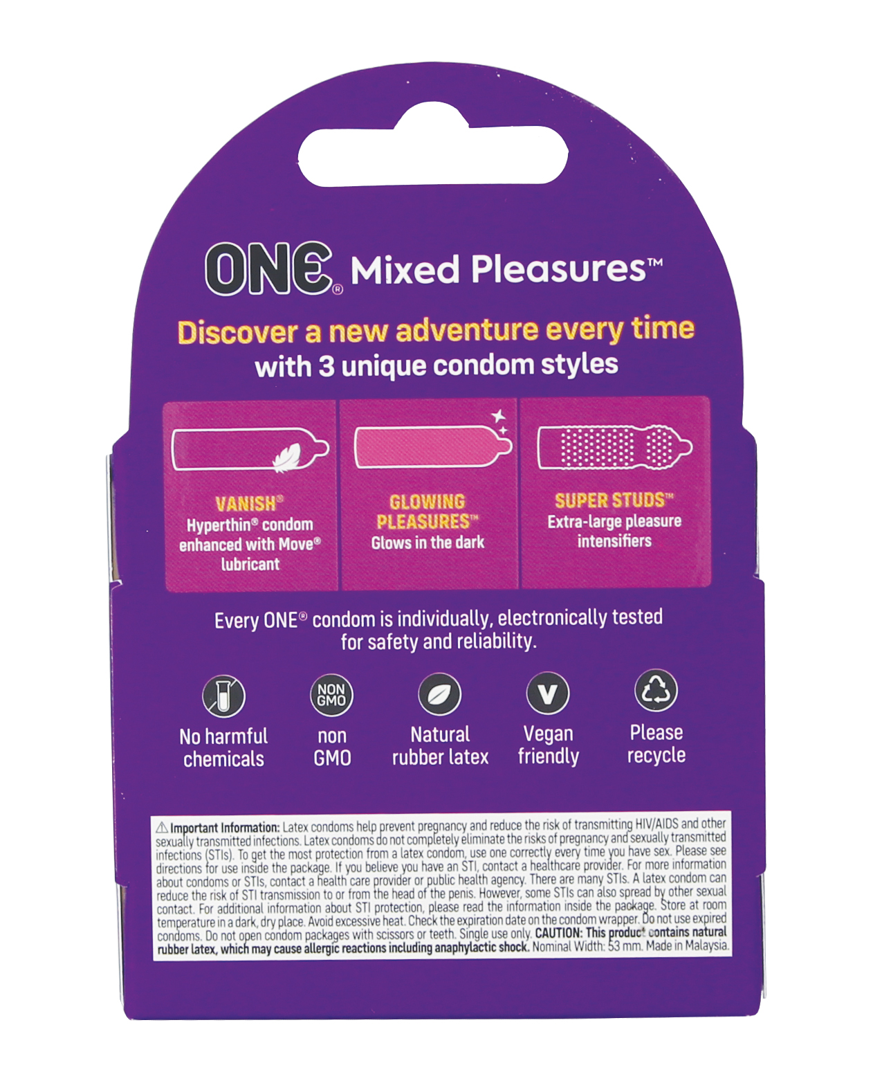 One Mixed Pleasures Condoms - Box of 3 - Image 2
