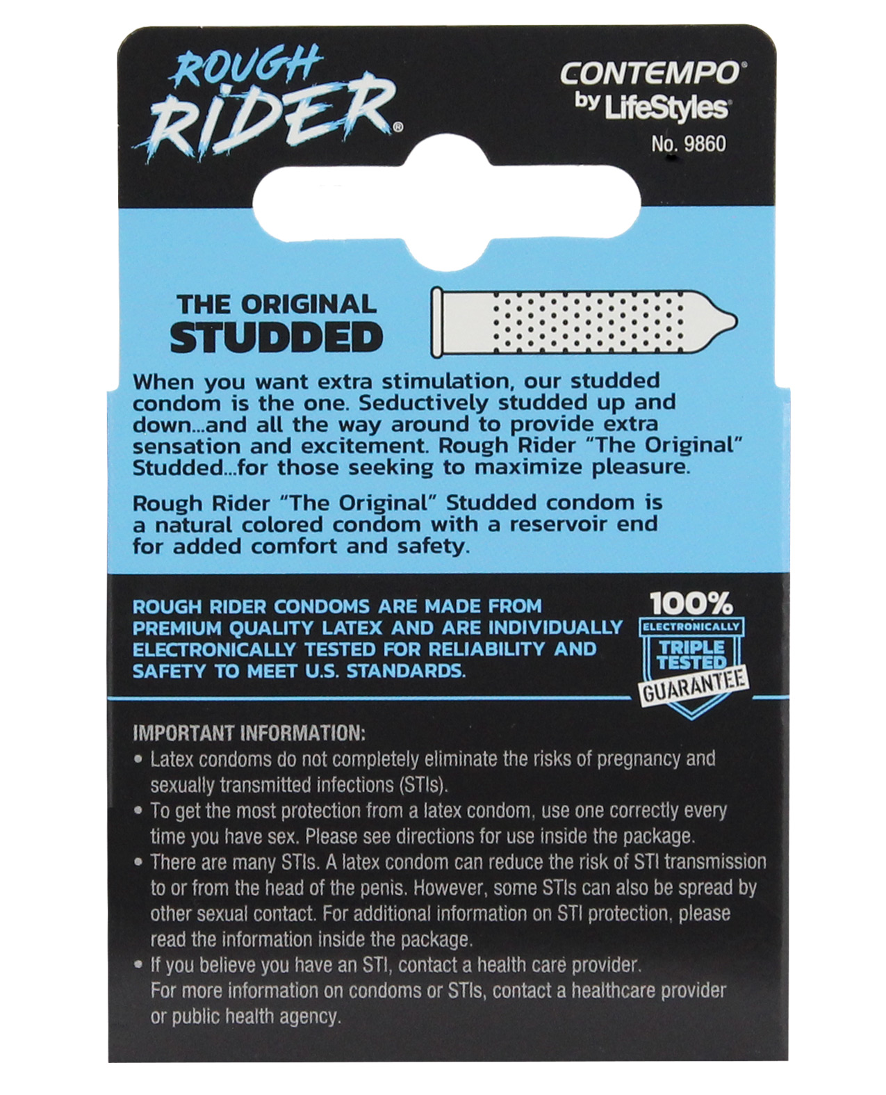 Lifestyles Rough Rider Studded Condom Pack - Pack of 3 - Image 2