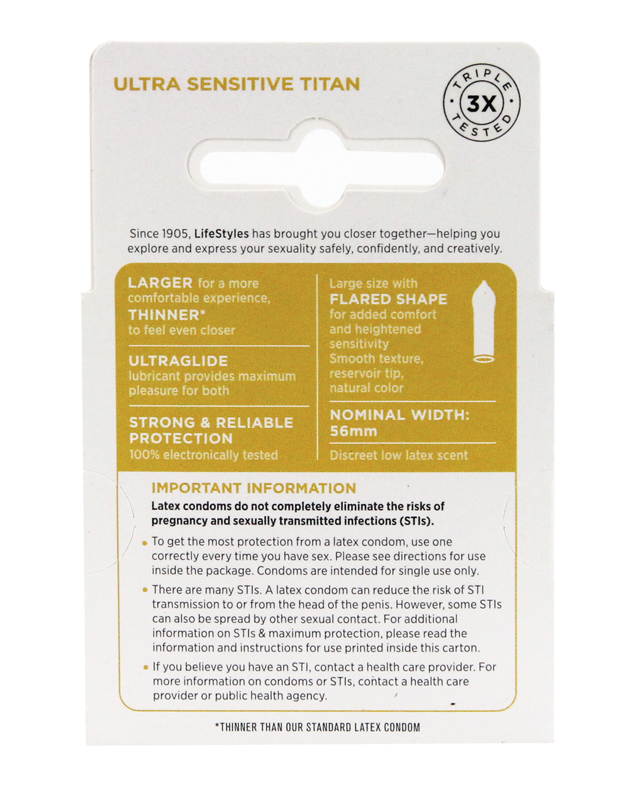 Lifestyles Ultra Sensitive Titan Condoms - Pack of 3 - Image 2