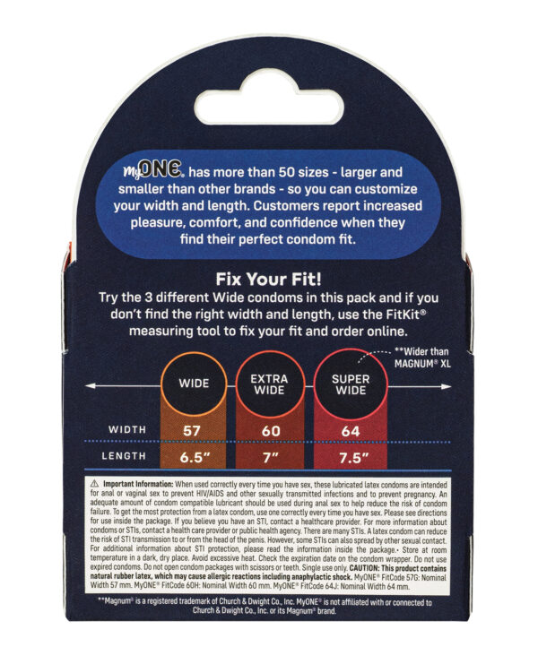 My One Large Sampler Condoms  - Pack of 3 - Image 2