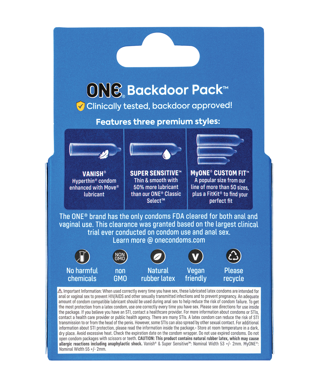 One Backdoor Pack Custom Fit Condoms - Pack of 3 - Image 2