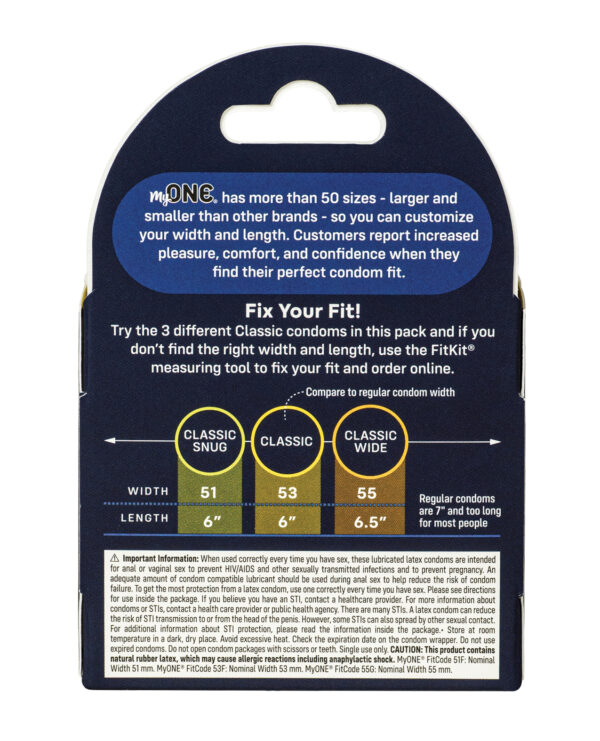 My One Classic Sampler Condoms - Pack of 3 - Image 2