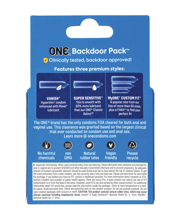 One Backdoor Pack Custom Fit Condoms - Pack of 3 - Image 2