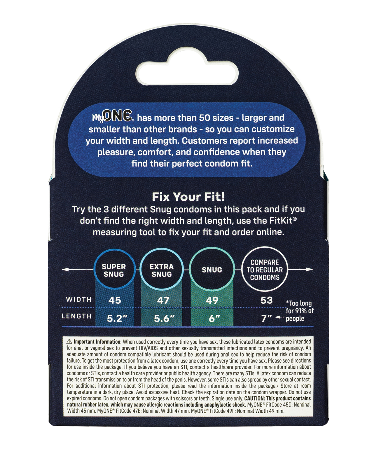 My One Snug Sampler Condoms - Pack of 3 - Image 2