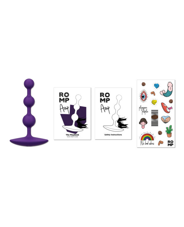Romp Amp Flexible Anal Beads - Violet - Image 5
