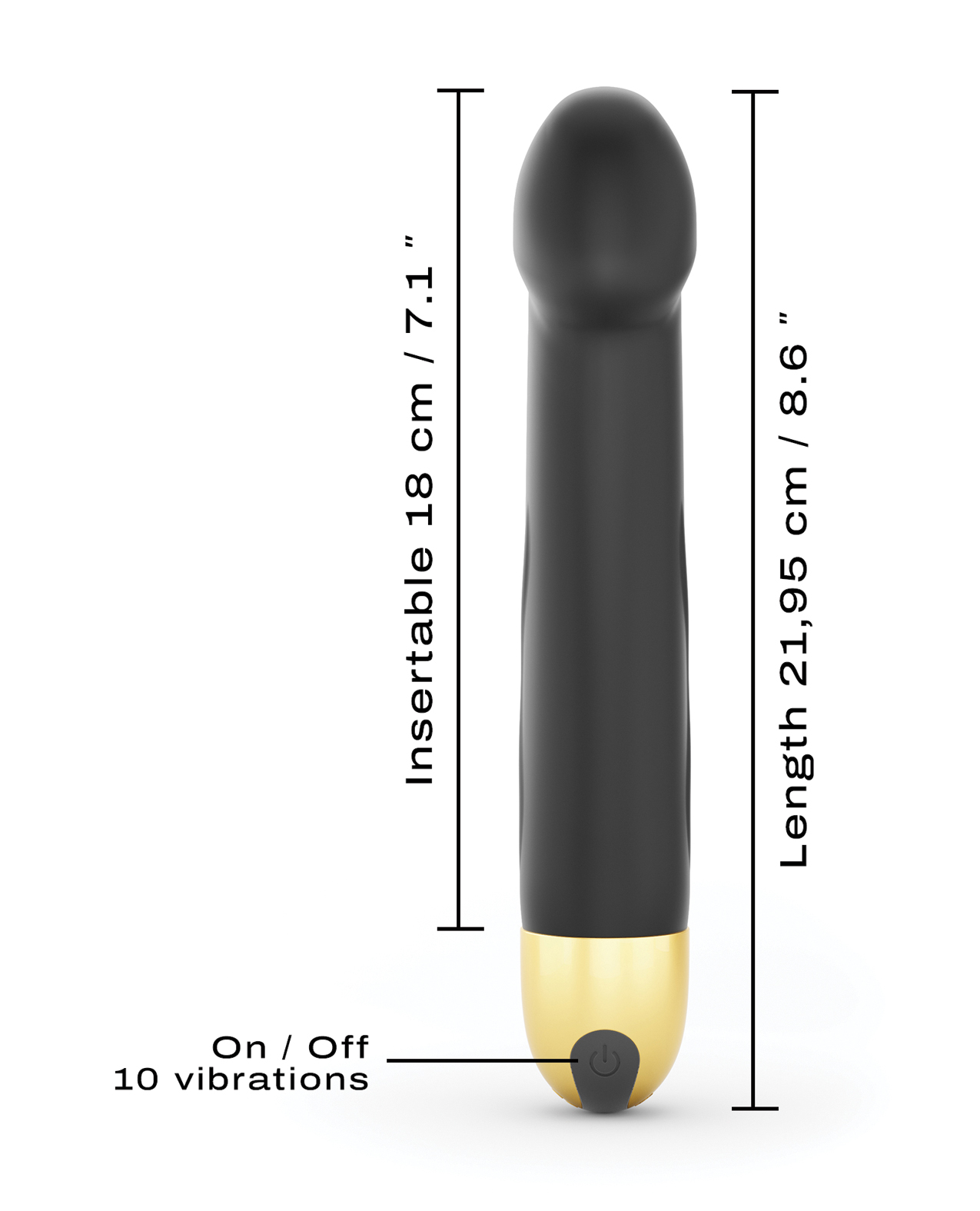 Dorcel Real Vibration M 8.6" Rechargeable Vibrator 2.0 - Black/Gold - Image 5