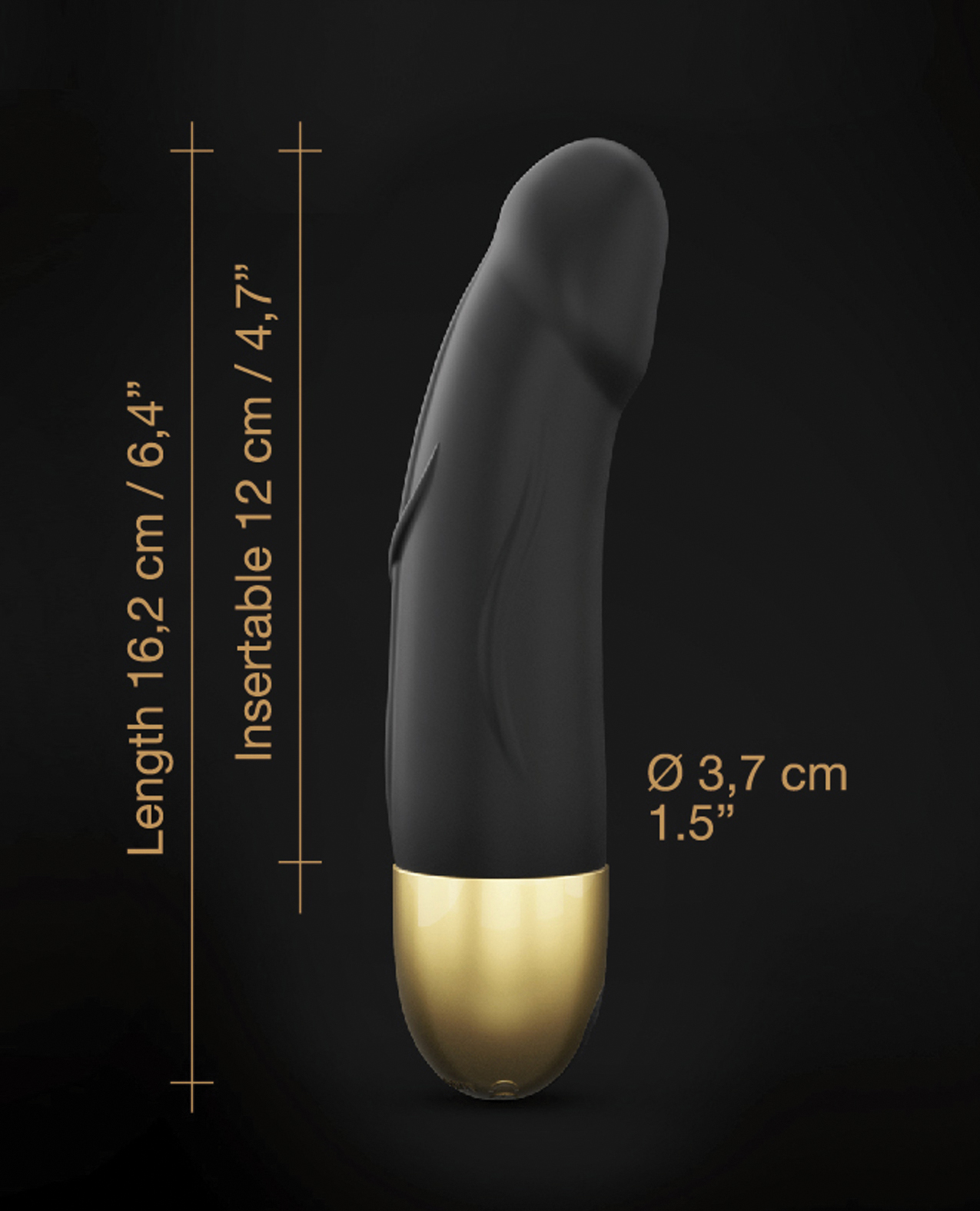 Dorcel Real Vibration S 6" Rechargeable Vibrator 2.0 - Gold - Image 5