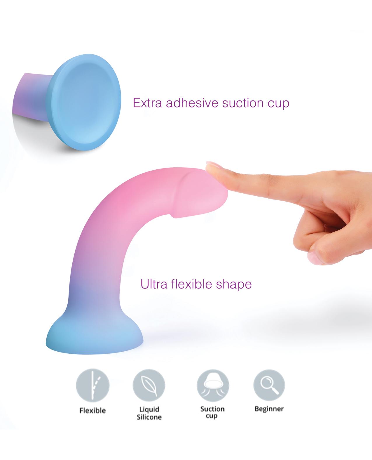 Love to Love Curved Suction Cup Dildolls Utopia - Asst Colors - Image 3