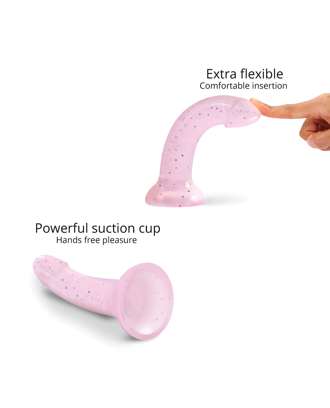Love to Love Curved Suction Cup Dildolls Starlight - Pink - Image 4