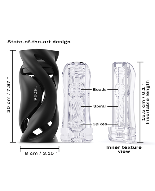 Dorcel Deep Blow Masturbator - Black - Image 5