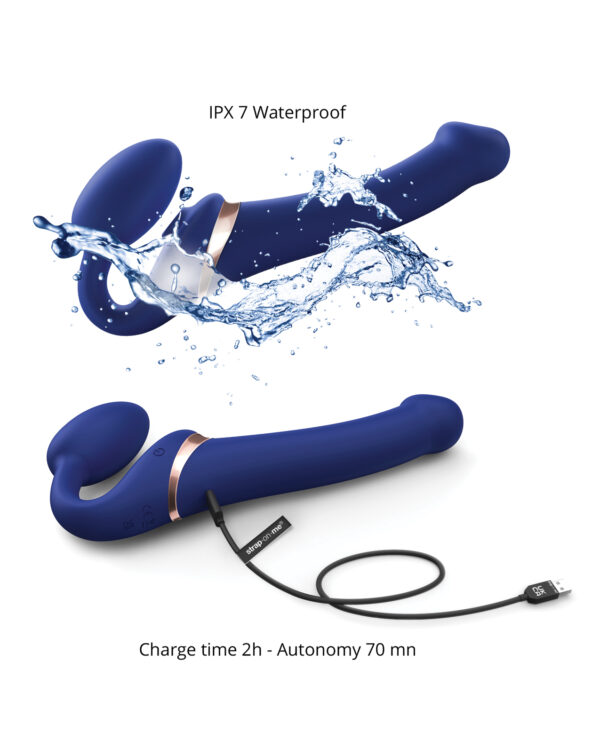 Strap on Me Multi Orgasm Bendable Strapless Strap on Large - Night Blue - Image 5