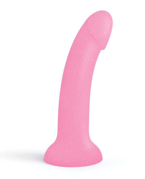 Love to Love Curved Suction Cup Dildolls Glitzy - Glitter Pink - Image 2
