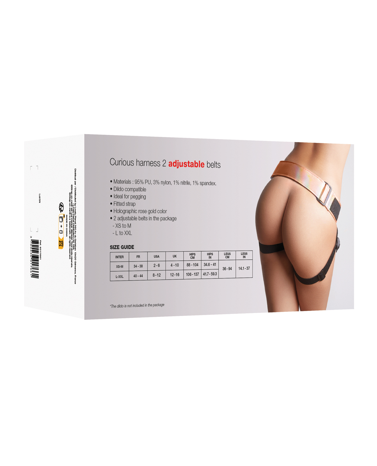 Strap on Me Leatherette Curious Harness - Rose Gold Holographic - Image 2