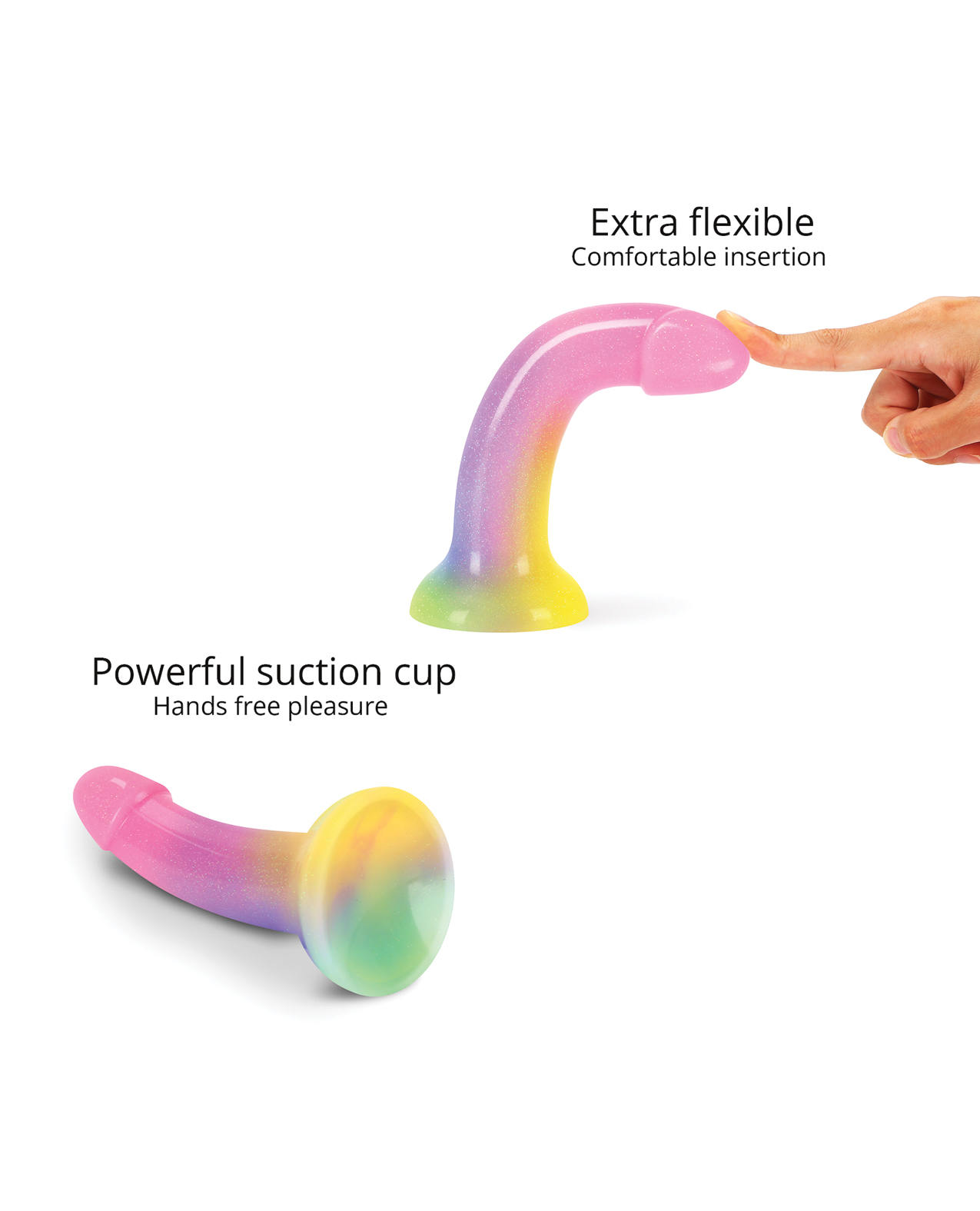 Love to Love Silicone Dildolls Stargazer - Gradient Rainbow w/Glitter - Image 4