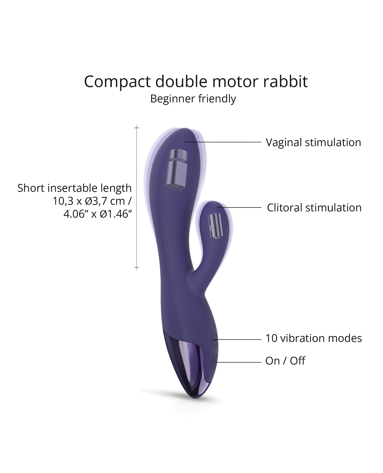Love to Love Funky Bunny Small Rabbit - Midnight Indigo - Image 3
