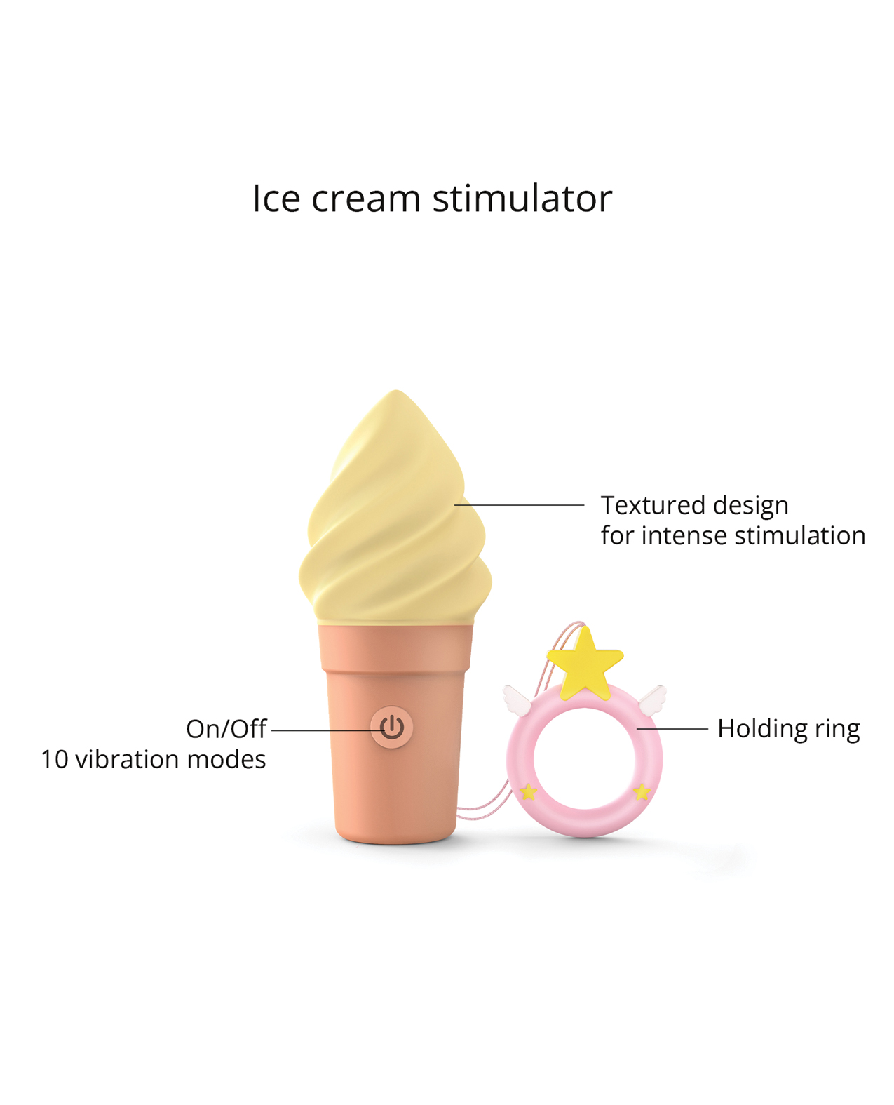 Love to Love Cand'ice Ice Cream Cone Stimulator - Vanilla Pop - Image 3