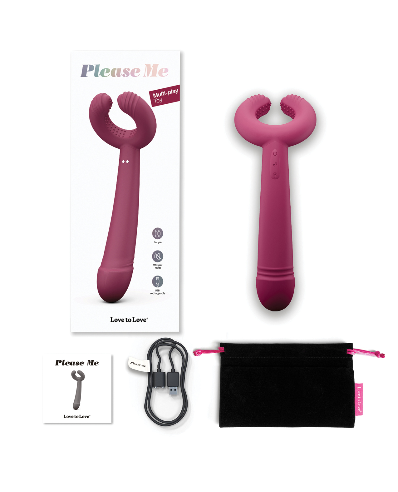 Love to Love Please Me Multi-Play Vibrator - Plum Star - Image 5