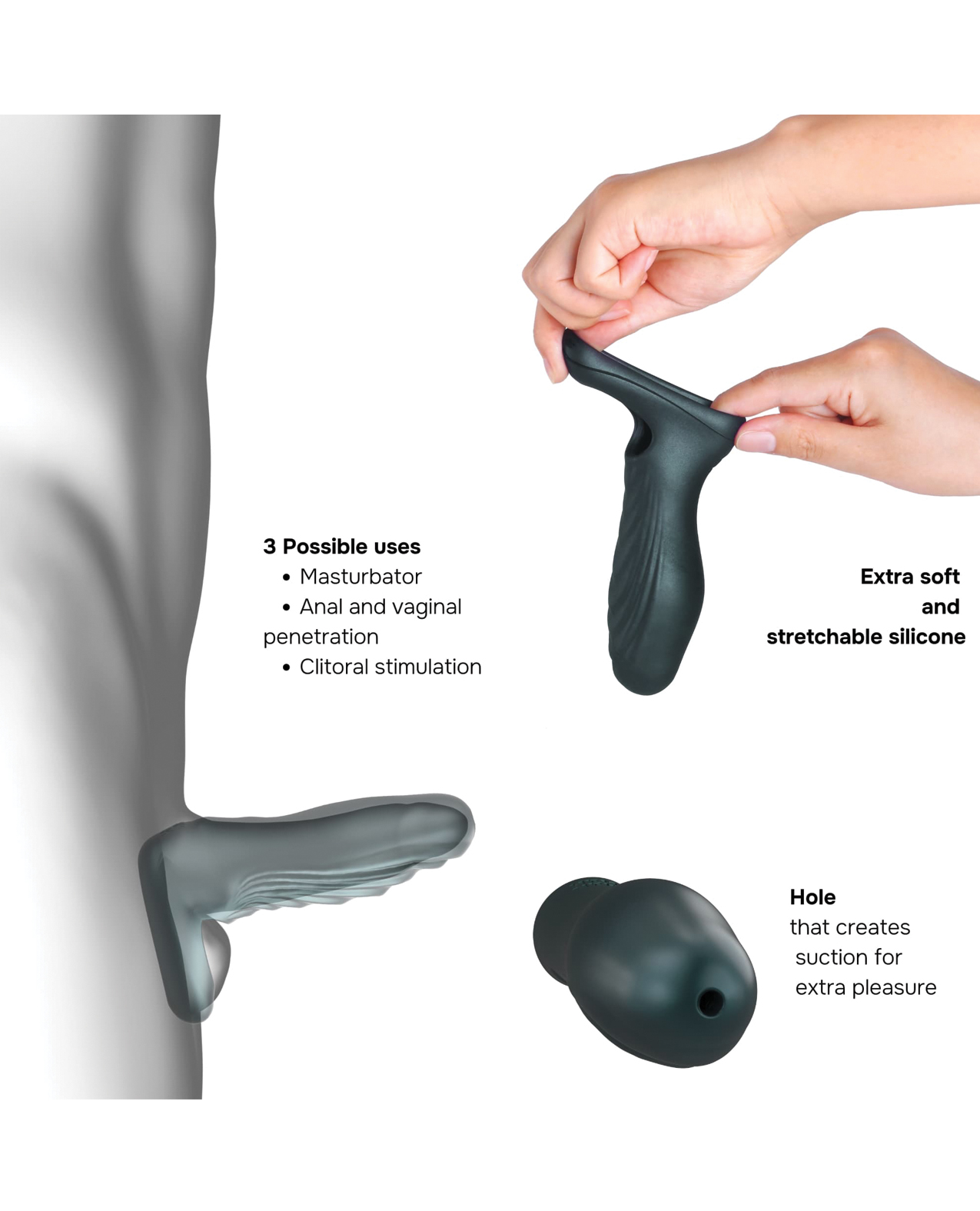 Manwan RYZER Penis Sleeve - Pine Gray - Image 3