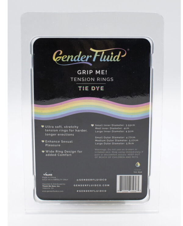Gender Fluid Grip Me! Tension Ring Set - Tie Dye - Image 2