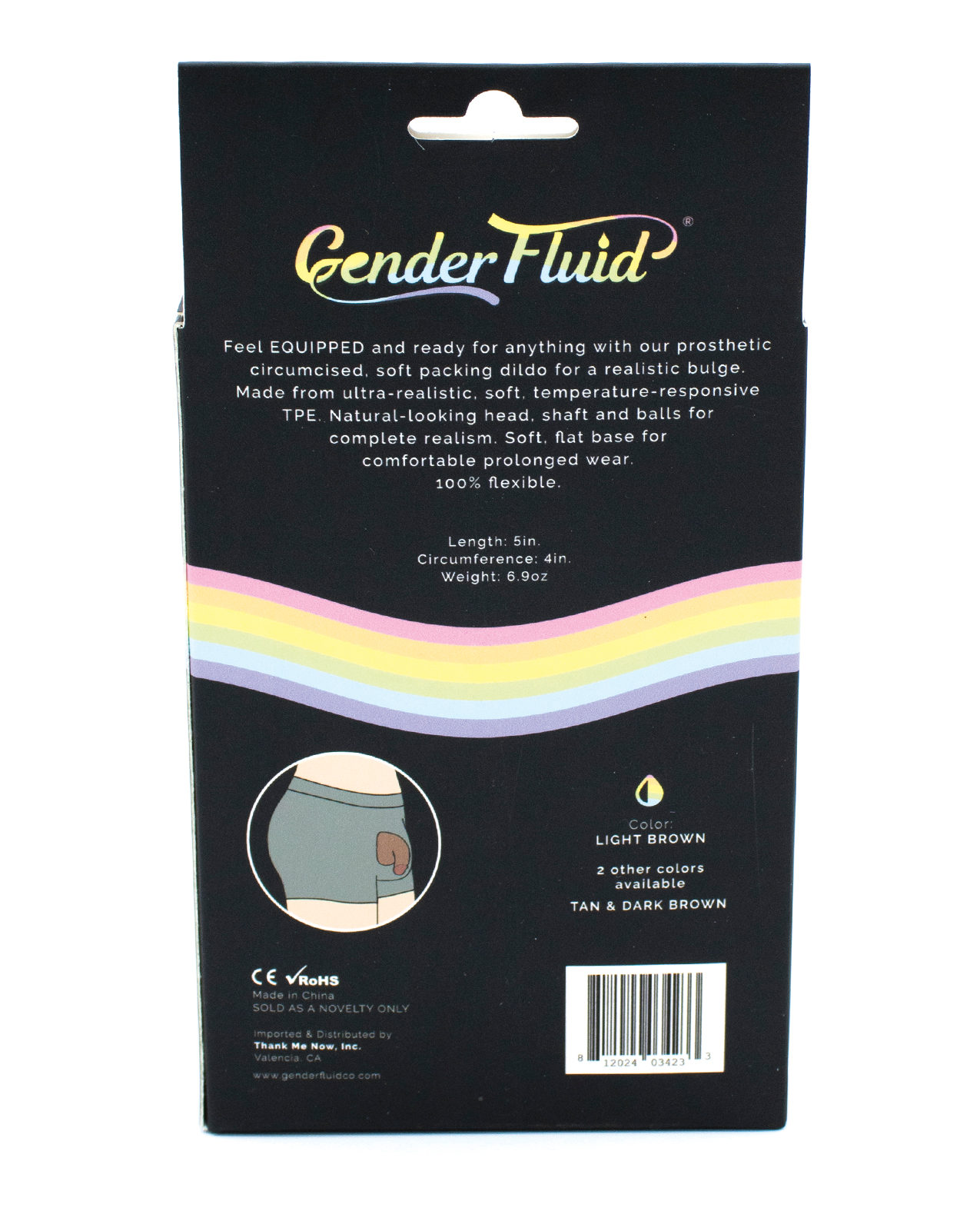 Gender Fluid 5" Equipped Soft Packer - Light Brown - Image 2