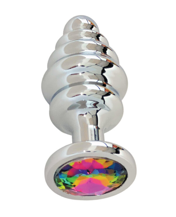 Gender Fluid Excite! Ribbed Plug - Silver - Image 4
