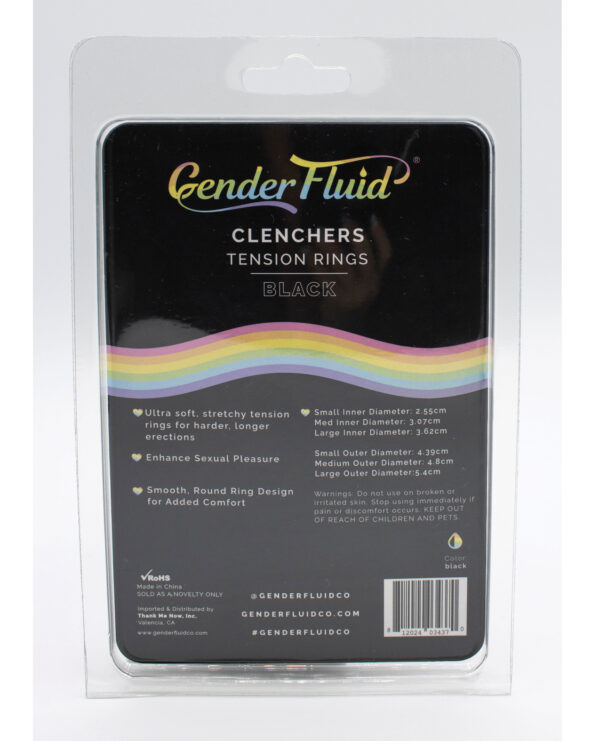Gender Fluid Clincher Tension Ring Set - Black - Image 2