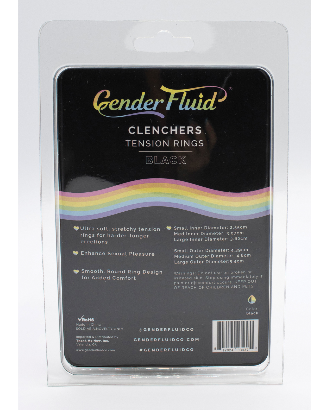 Gender Fluid Clincher Tension Ring Set - Black - Image 2