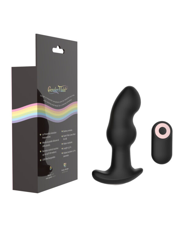 Gender Fluid Frission Anal Vibe w/Remote - Black - Image 2