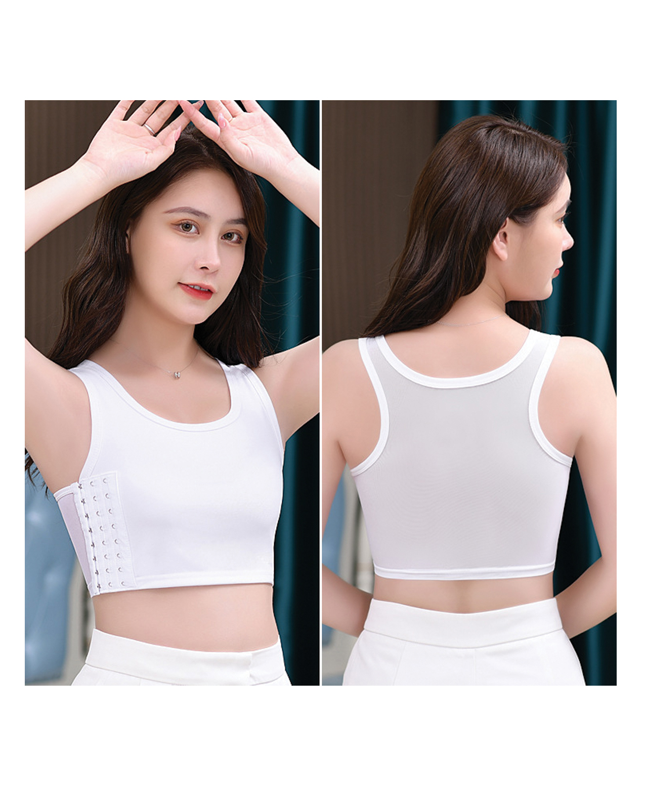 Gender Fluid Chest Compression Binder  - M White - Image 2