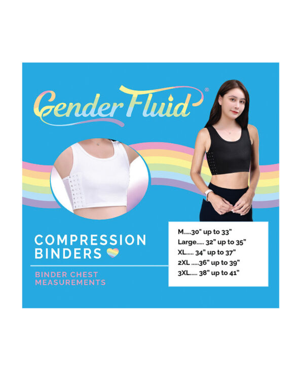 Gender Fluid Chest Compression Binder - XL White - Image 3