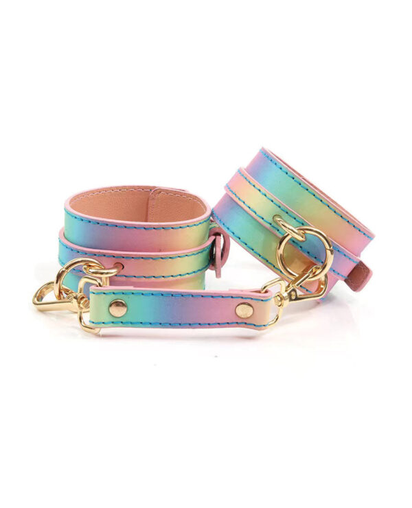 Hello Sexy! Hot Bitch Cuffs & Collar - Iridescent Rainbow - Image 2