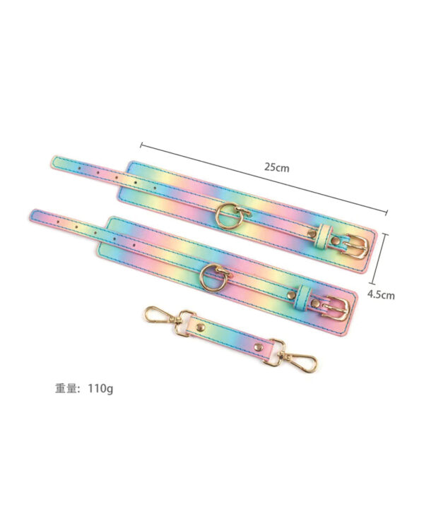 Hello Sexy! Hot Bitch Cuffs & Collar - Iridescent Rainbow - Image 4