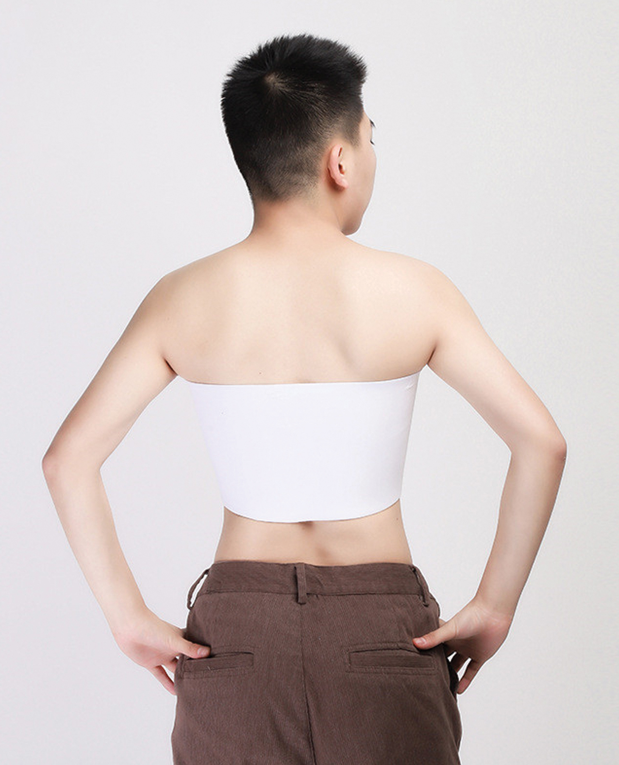 Gender Fluid Strapless Chest Compression Binder - XXL White - Image 3