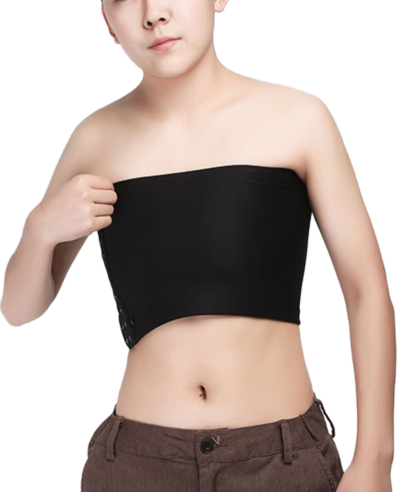 Gender Fluid Strapless Chest Compression Binder - L Black - Image 2