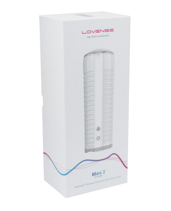 Lovense Max 2 Rechargeable Male Masturbator w/White Case - Clear Sleeve - Image 2