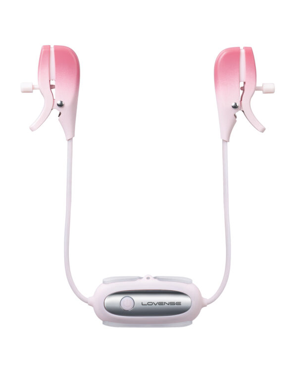 Lovense Gemini Vibrating Nipple Clamps - Pink - Image 2