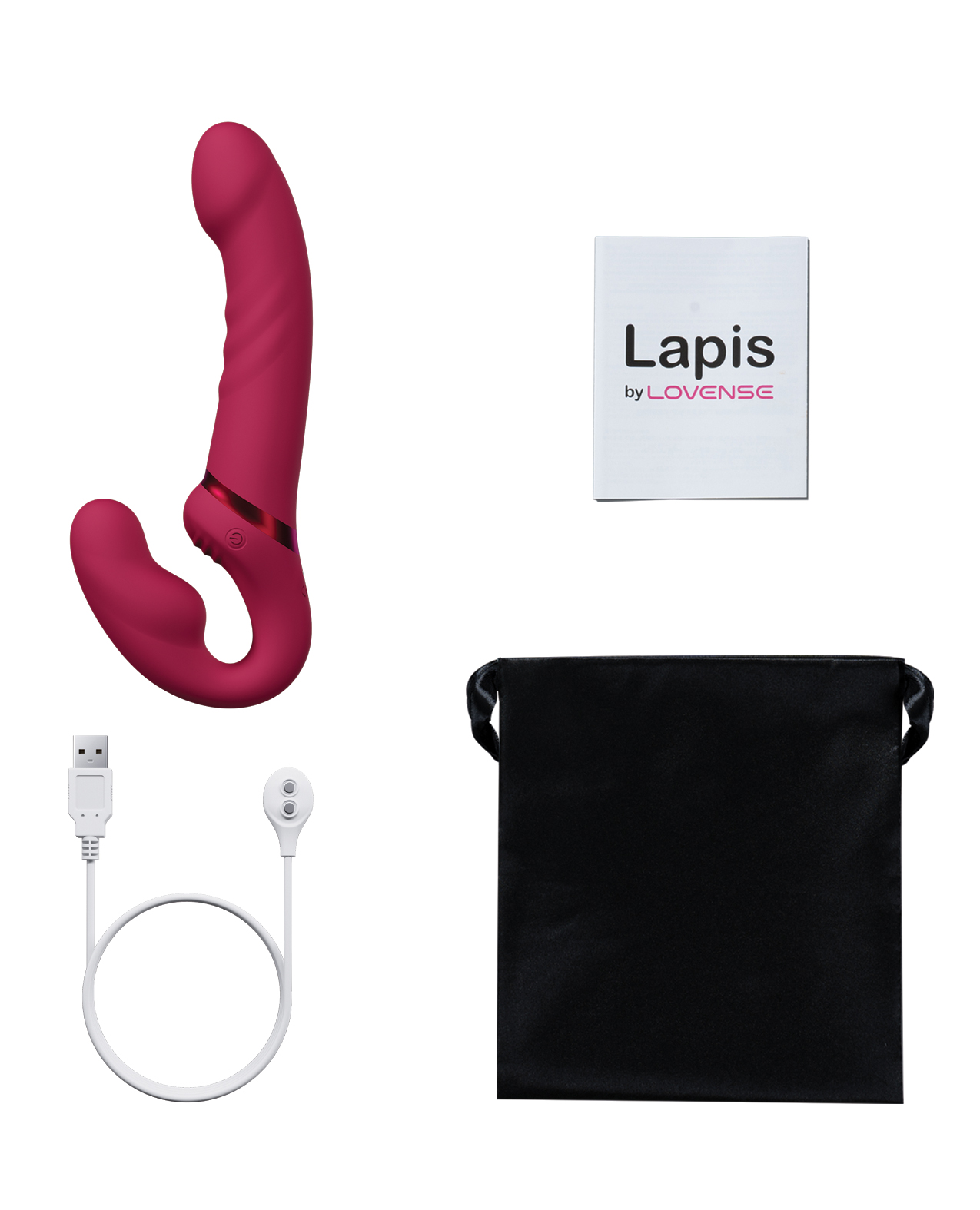 Lovense Lapis Vibrating Strapless Strap On - Pink - Image 4