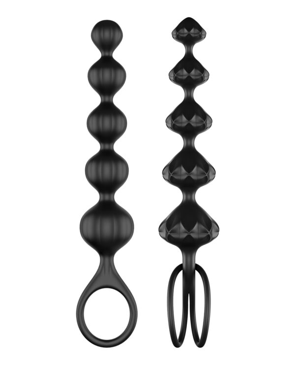 Satisfyer Love Beads Soft Silicone Beads - Set of 2 Black - Image 4