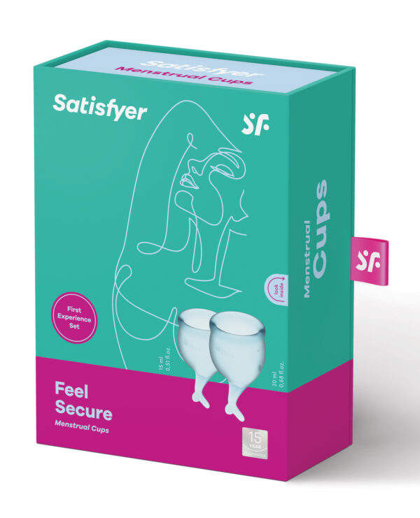 Satisfyer Feel Secure Menstrual Cup - Light Blue - Image 2