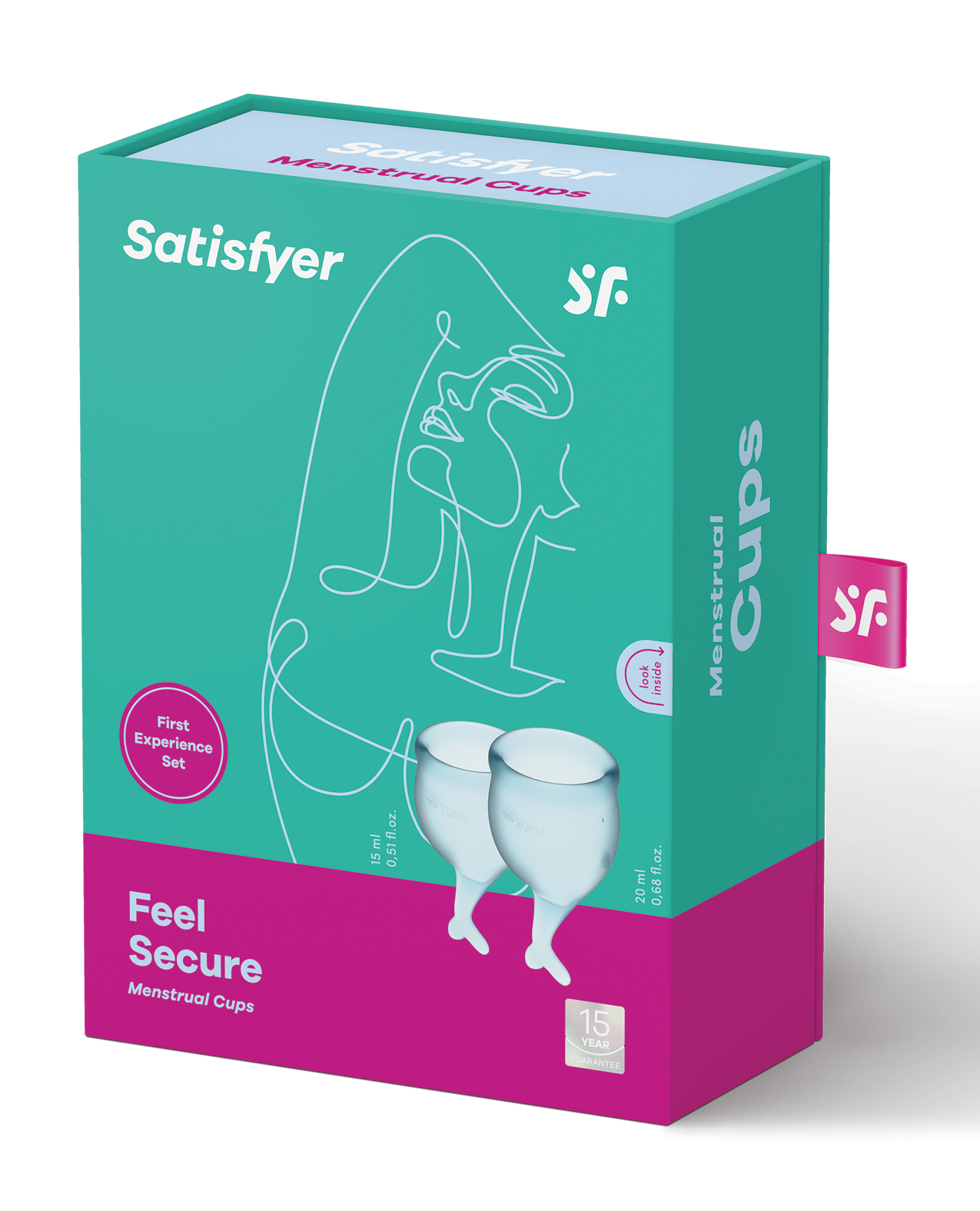Satisfyer Feel Secure Menstrual Cup - Light Blue - Image 2